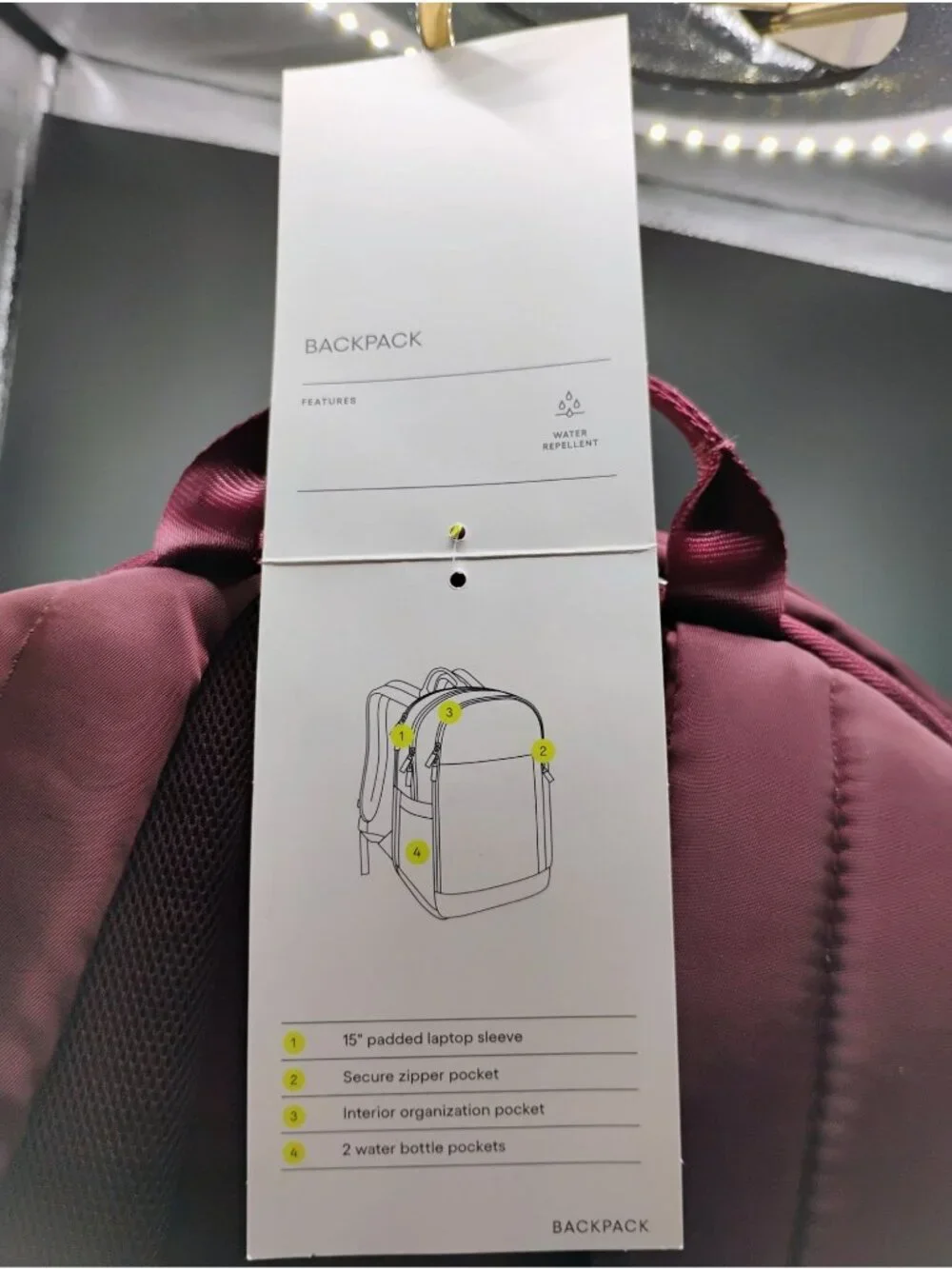 All In Motion Water Repellent Backpack With 15